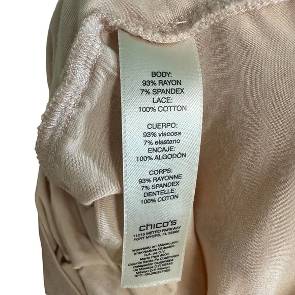 Chico’s Blouse‎ Women’s Sz. XL Cream/Light Pink 3/4 Sleeve, Round Neck - Picture 9 of 9